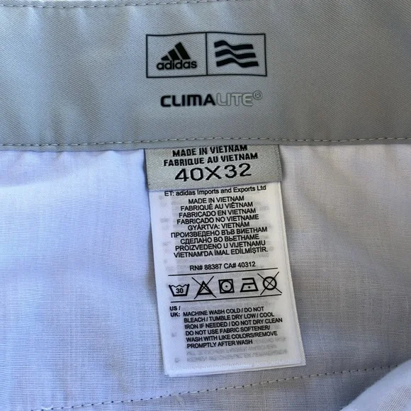 Adidas ClimaLite Light Gray Performance Golf Pants, 40X32 - Picture 3 of 9